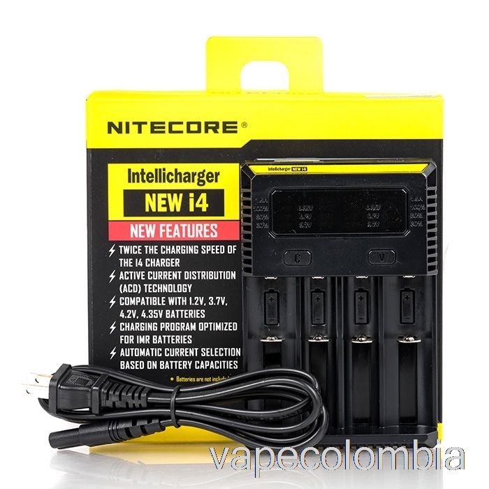 Kit Completo De Vapeo Nitecore I4 Cargador De Batería V2 (4 Bahías)